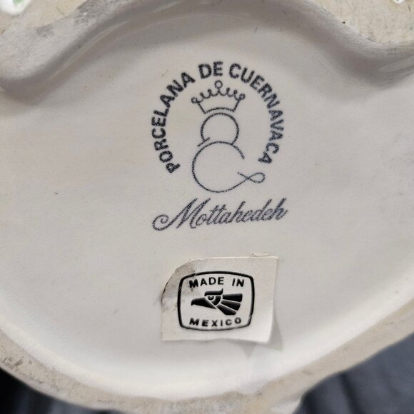 Tall Moltahedeh Rabbit Pitcher 1950s Portugal Hand Painted Bunny Green Leaf Hand - Picture 13 of 15